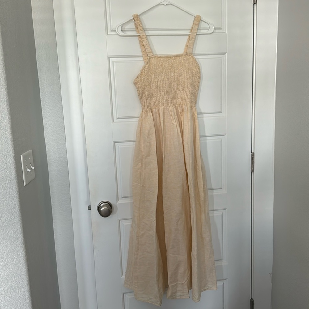 J.Crew cream midi dress smock style small